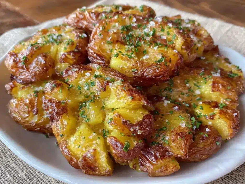 crispy smashed potatoes - featured image