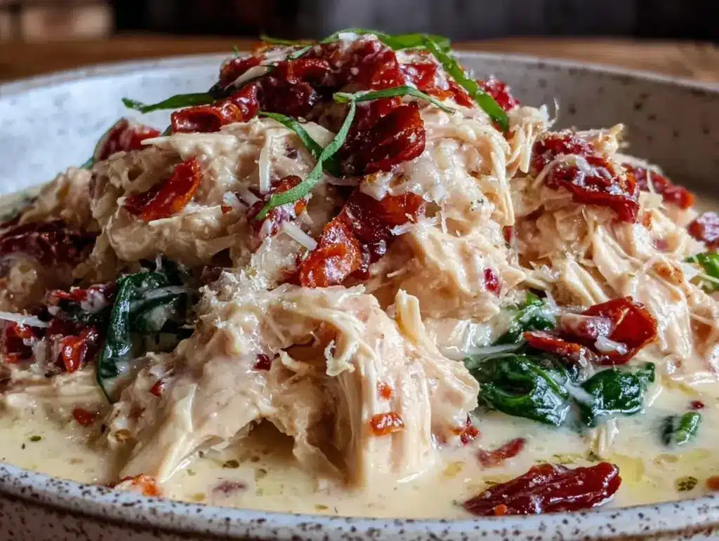 crockpot creamy tuscan chicken - featured image