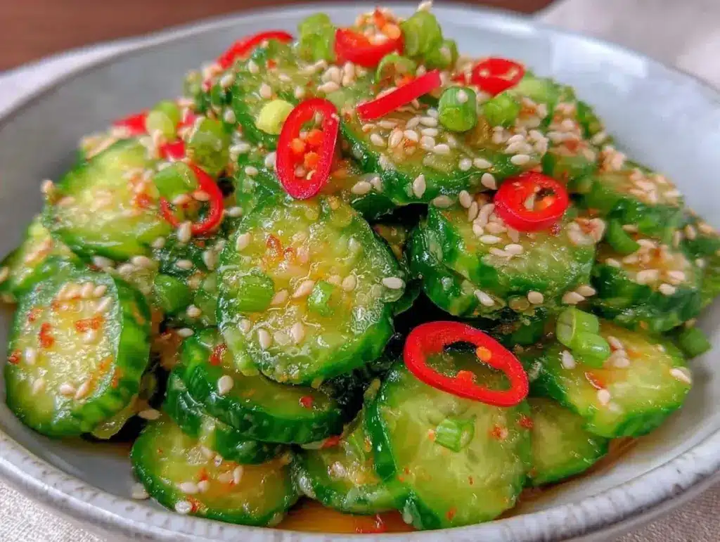 crunchy Asian sesame cucumber salad - featured image