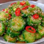 crunchy Asian sesame cucumber salad - featured image
