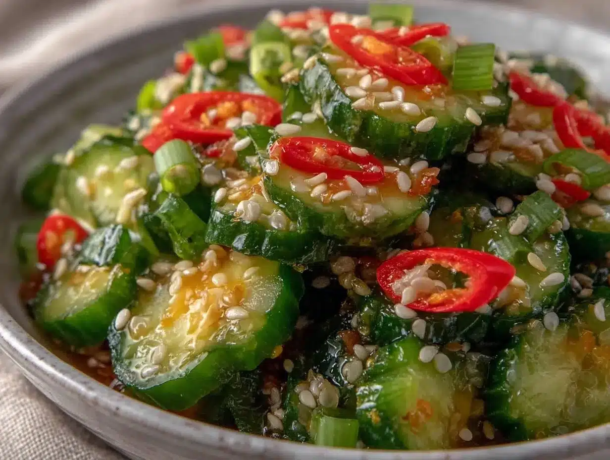 Crunchy Asian Sesame Cucumber Salad: Best Easy Appetizer 4 crunchy Asian sesame cucumber salad preparation steps