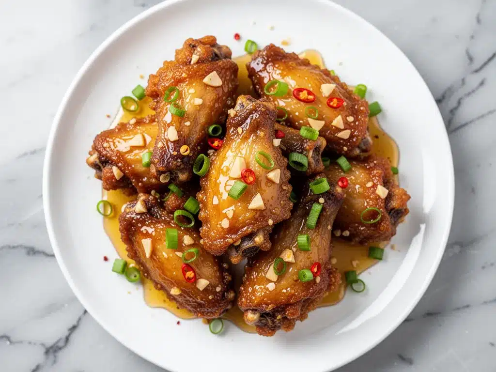 Extra-Crispy Air Fryer Chicken Wings with Honey Garlic Glaze 4 extra-crispy air fryer chicken wings with honey garlic glaze preparation steps