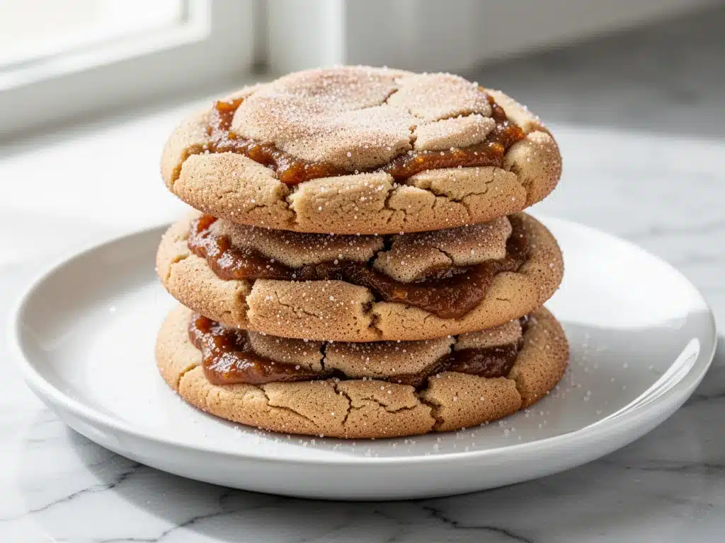 fall apple butter snickerdoodle cookies - featured image