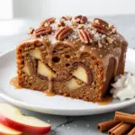 fall apple cider donut cake - featured image