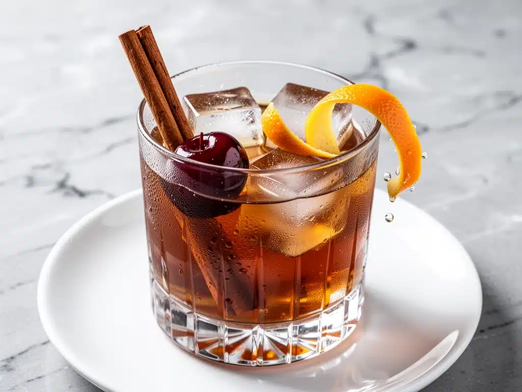 fall apple cider old fashioned - featured image