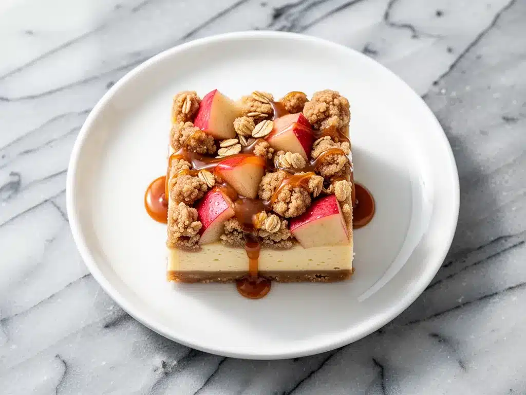 Fall Caramel Apple Crisp Cheesecake Bars 4 fall caramel apple crisp cheesecake bars preparation steps