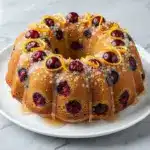 fall cranberry orange bundt cake - featured image