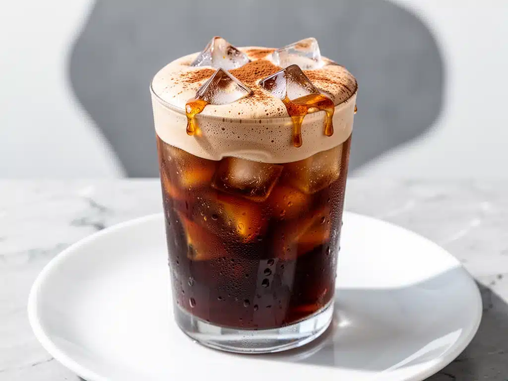 fall maple cinnamon cold foam iced coffee - featured image