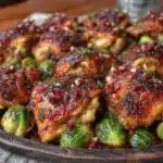 fall sheet pan maple dijon chicken thighs - featured image