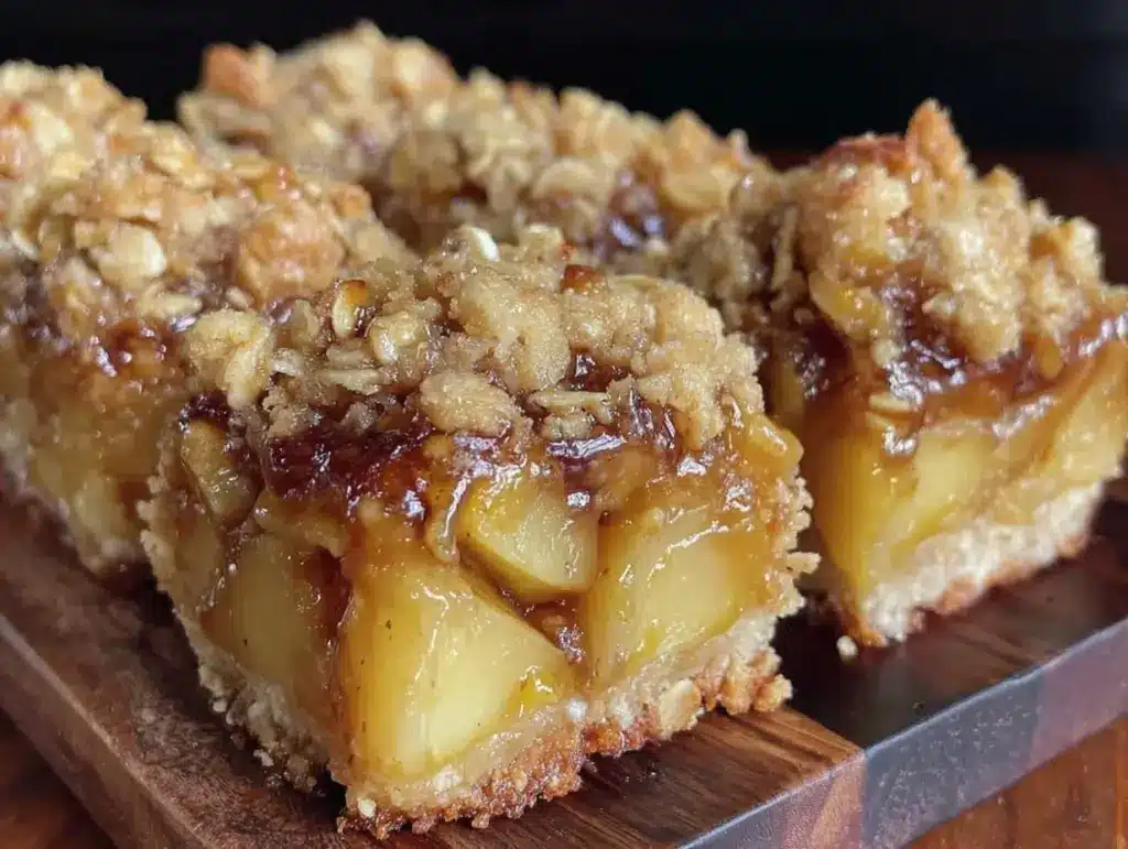 fall spiced pear ginger crumble bars - featured image