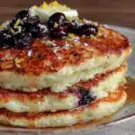 fluffy buttermilk blueberry pancakes - featured image