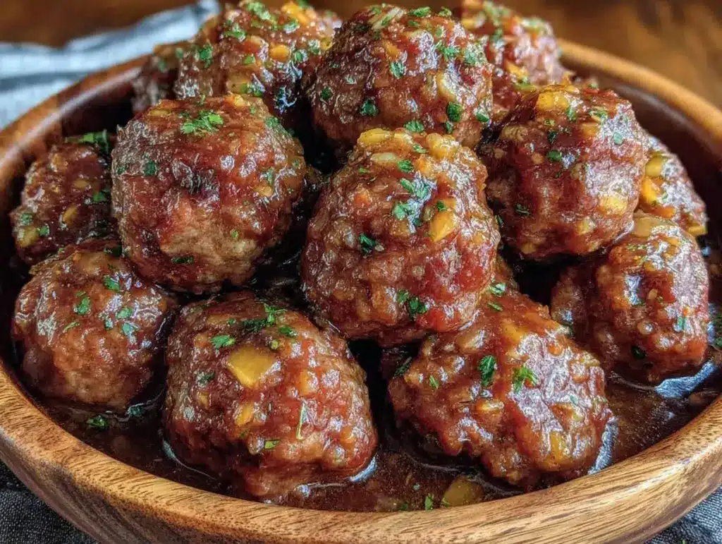 football party honey garlic meatballs - featured image