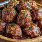 football party honey garlic meatballs - featured image