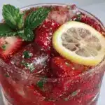 fresh strawberry lemonade with mint - featured image
