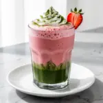 frozen strawberry matcha latte - featured image