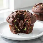 fudgy zucchini chocolate chip muffins - featured image