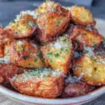 garlic parmesan roasted sweet potato wedges - featured image