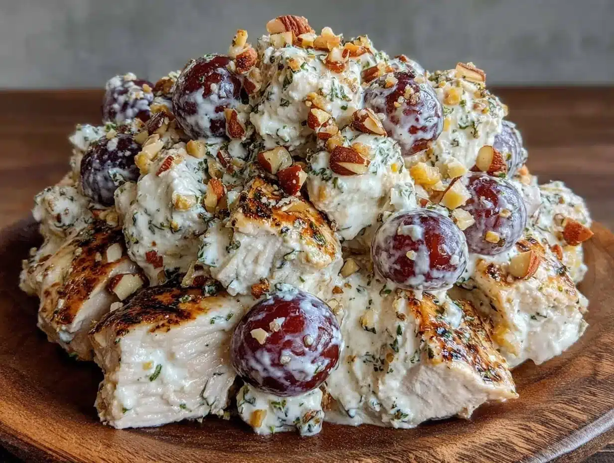 High-Protein Greek Yogurt Chicken Salad with Grapes 4 greek yogurt chicken salad preparation steps