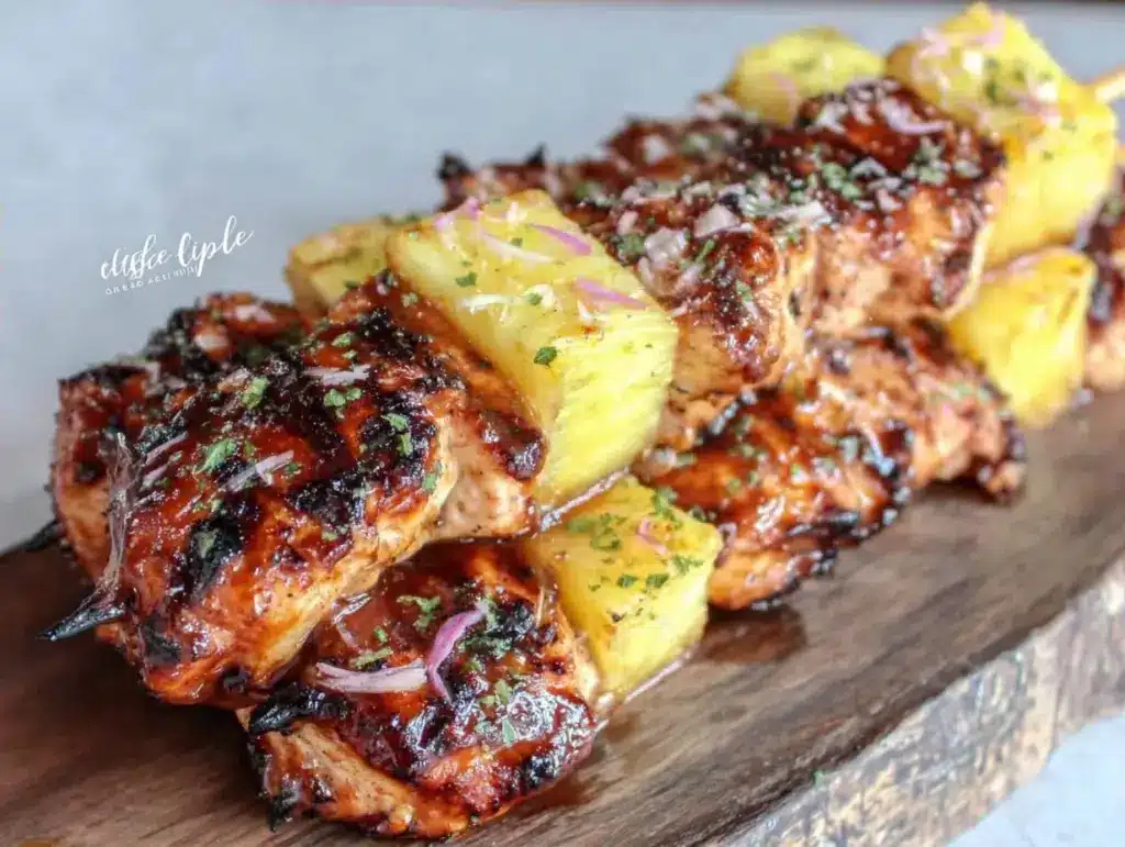 Grilled Pineapple BBQ Chicken Skewers - featured image
