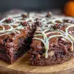Halloween Chocolate Spiderweb Cookie Cake - featured image