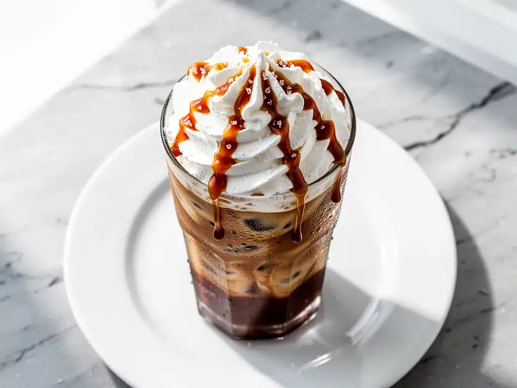 Homemade Salted Caramel Frappuccino: 5 Min Better Than Starbucks 4 homemade salted caramel frappuccino preparation steps