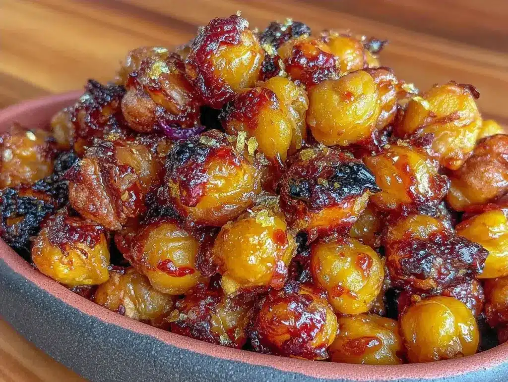 honey sriracha roasted chickpeas - featured image