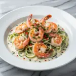 keto creamy garlic butter shrimp - featured image
