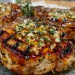keto garlic butter pork chops - featured image