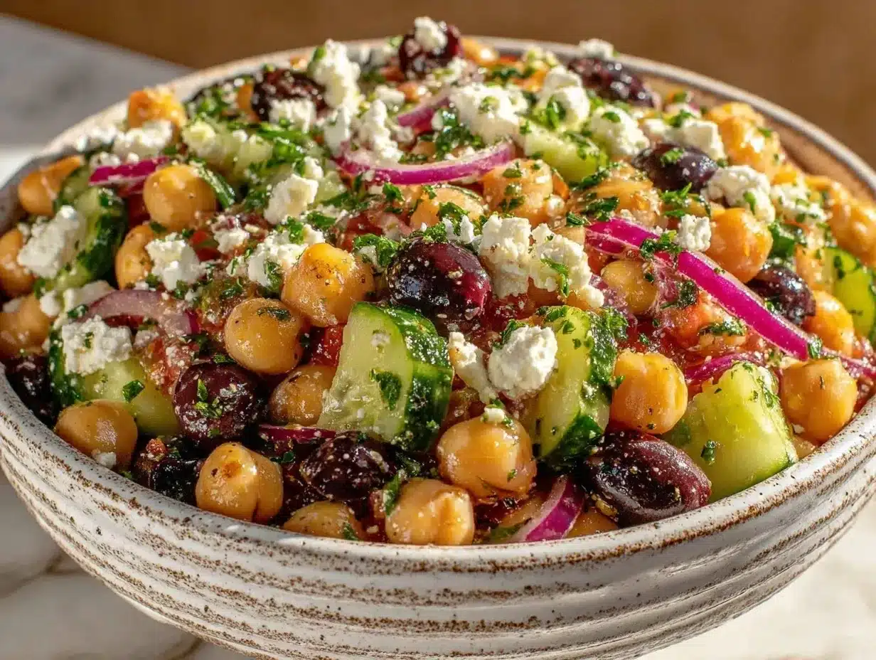 Mediterranean Chickpea Salad: Best Easy Feta Recipe 4 Mediterranean Chickpea Salad preparation steps