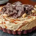 no-bake peanut butter chocolate pie - featured image