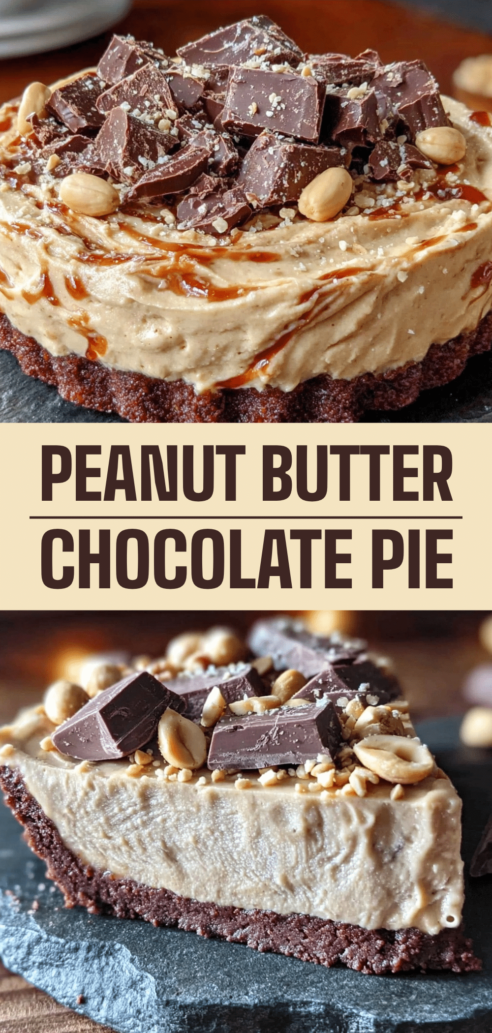No-Bake Peanut Butter Chocolate Pie: 5-Ingredient Indulgence 5 no-bake peanut butter chocolate pie recipe