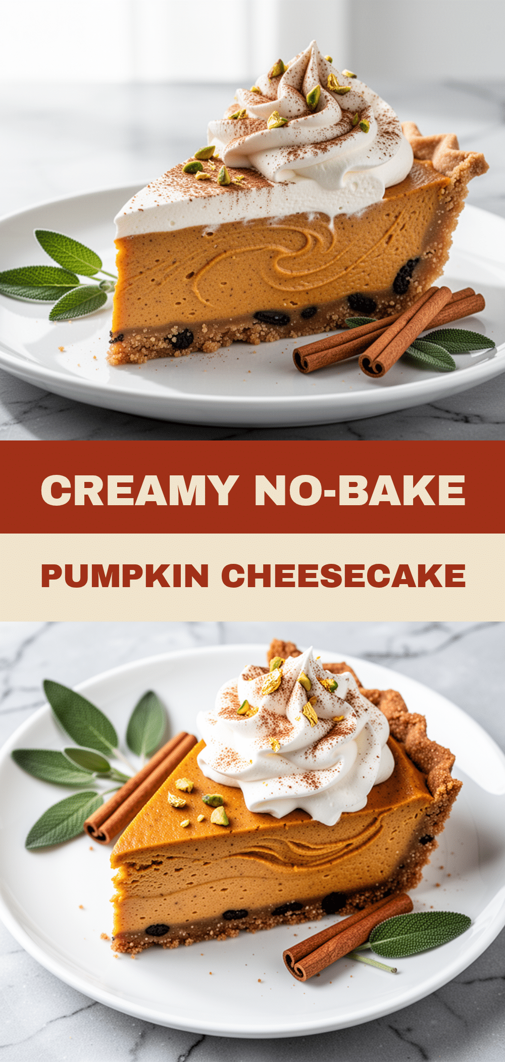 No-Bake Fall Pumpkin Pie Cheesecake with Gingersnap Crust 5 no-bake pumpkin cheesecake recipe