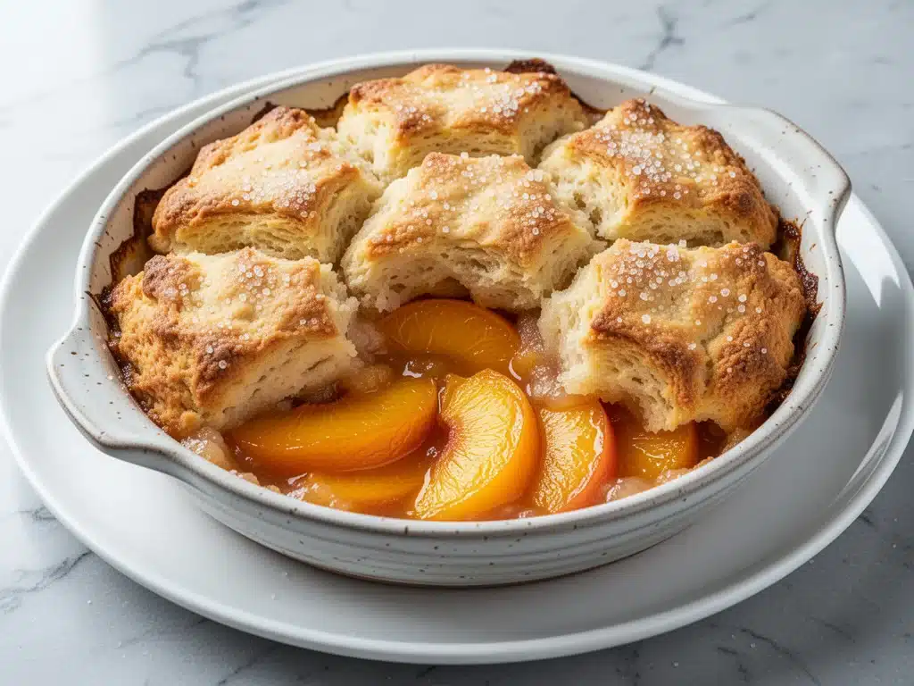 old-fashioned peach cobbler - featured image