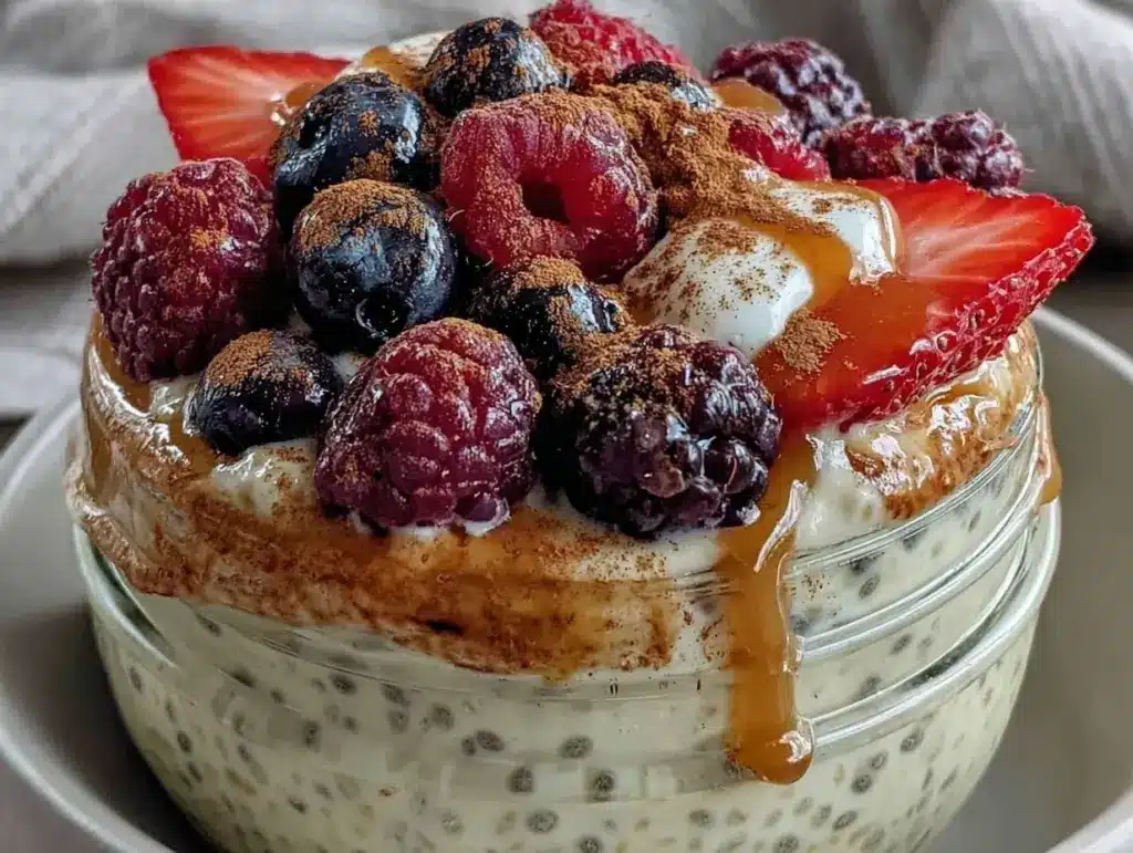 overnight vanilla cinnamon chia pudding - featured image