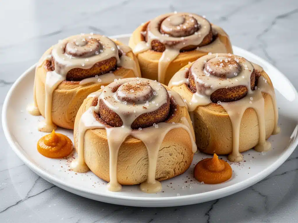 pumpkin spice cinnamon rolls - featured image