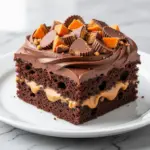Reeses Peanut Butter Poke Cake - featured image