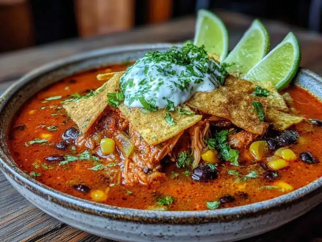slow cooker chicken tortilla soup - featured image