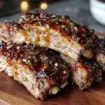smoky honey garlic bbq ribs - featured image