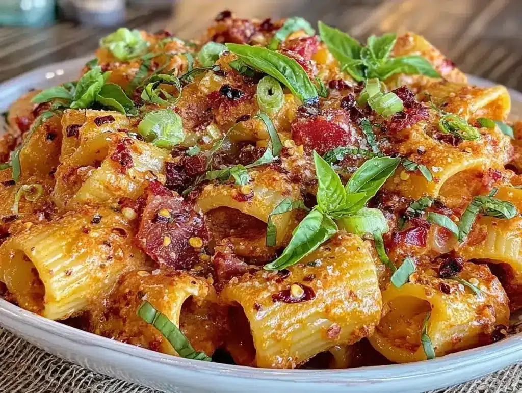 spicy rigatoni vodka pasta - featured image