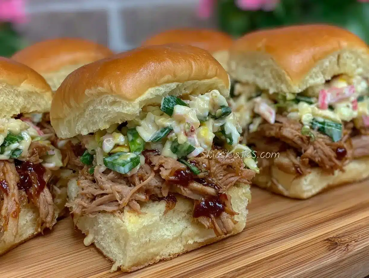 Easy Tailgate Pulled Pork Sliders: Grandmas Carolina Slaw 4 tailgate pulled pork sliders preparation steps