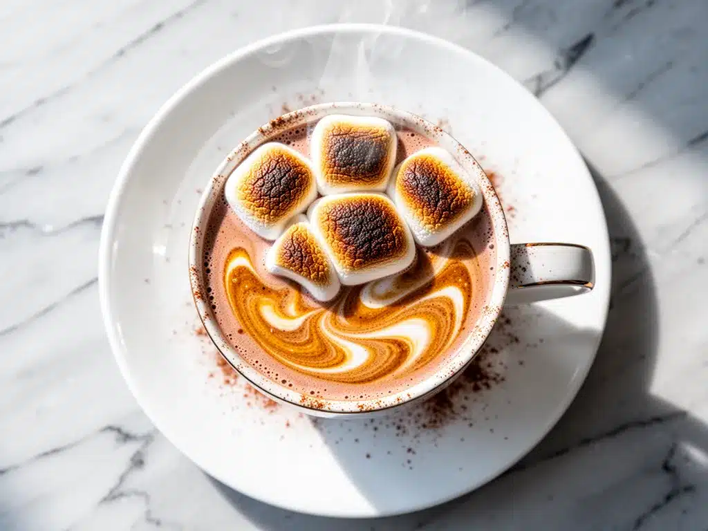 Fall Pumpkin Spice Hot Chocolate: Easy 5-Step Toasted Marshmallow Recipe 4 toasted marshmallow hot chocolate preparation steps