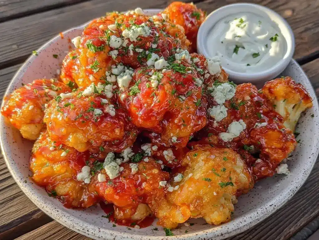 vegan buffalo cauliflower bites - featured image